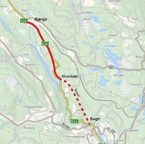 Forberedende arbeider E16 Bagn - Bjørgo